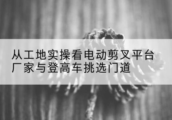 都江堰电动剪叉升降平台厂家-从工地实操看电动剪叉平台厂家与登高车挑选门道